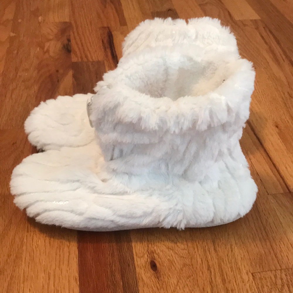 White Furry Slippers